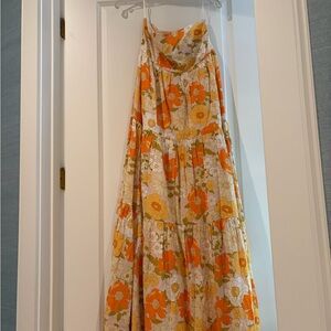Floral Orange Maxi Dress